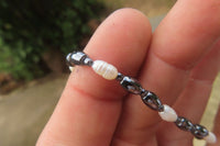 Polished Hematite and Freshwater Pearl Beaded Bracelet- Sold Per Item - From Southern Africa