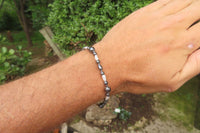 Polished Hematite and Freshwater Pearl Beaded Bracelet- Sold Per Item - From Southern Africa