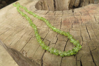 Polished Peridot Beaded Tumble Chip Necklace - Sold Per Item - From Zambia