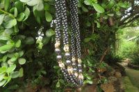 Polished Hematite and Freshwater Pearl Twisted Beaded Necklace - Sold Per Item - From Southern Africa