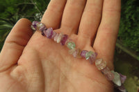 Polished Watermelon Fluorite Beaded Tumble Chip Necklace - Sold Per Item - From Namibia