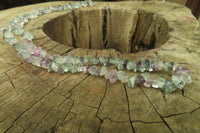 Polished Watermelon Fluorite Beaded Tumble Chip Necklace - Sold Per Item - From Namibia