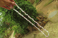 Polished Watermelon Fluorite Beaded Tumble Chip Necklace - Sold Per Item - From Namibia