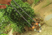 Polished Hematite, Carnelian, Aventurine and Freshwater Pearl Beaded Necklace - Sold Per Item - From Southern Africa