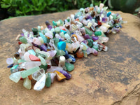 Polished Mixed Gemstone Hawaiian Style Beaded Tumble Chip Necklace - Sold Per Item - From Southern Africa