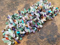 Polished Mixed Gemstone Hawaiian Style Beaded Tumble Chip Necklace - Sold Per Item - From Southern Africa