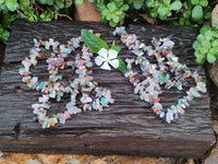 Polished Mixed Gemstone Hawaiian Style Beaded Tumble Chip Necklace - Sold Per Item - From Southern Africa