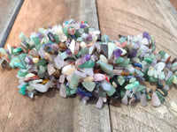 Polished Mixed Gemstone Hawaiian Style Beaded Tumble Chip Necklace - Sold Per Item - From Southern Africa