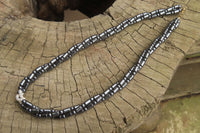 Polished Hematite and Freshwater Pearl Triple Twisted Beaded Necklace - Sold Per Item - From Southern Africa