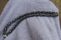 Polished Hematite and Freshwater Pearl Triple Twisted Beaded Necklace - Sold Per Item - From Southern Africa