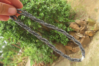 Polished Hematite and Freshwater Pearl Triple Twisted Beaded Necklace - Sold Per Item - From Southern Africa