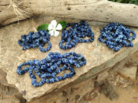 Polished Sodalite Beaded Tumble Chip Necklace - Sold Per Item - From Namibia