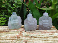 Polished Mini Rainbow Fluorite Buddha Carvings - sold per item - From Uis, Namibia