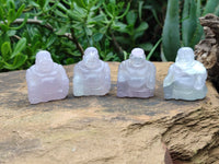 Polished Mini Rainbow Fluorite Buddha Carvings - sold per item - From Uis, Namibia