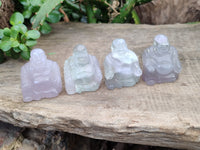 Polished Mini Rainbow Fluorite Buddha Carvings - sold per item - From Uis, Namibia