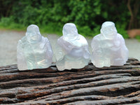 Polished Mini Rainbow Fluorite Buddha Carvings - sold per item - From Uis, Namibia