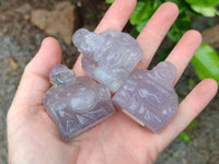 Polished Mini Rainbow Fluorite Buddha Carvings - sold per item - From Uis, Namibia