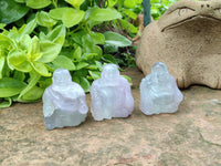 Polished Mini Rainbow Fluorite Buddha Carvings - sold per item - From Uis, Namibia