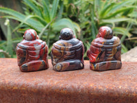 Polished Mini Banded Tiger Iron Jasper Buddha Carvings - sold per item - From Australia