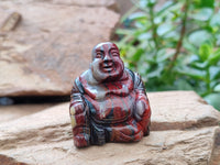 Polished Mini Banded Tiger Iron Jasper Buddha Carvings - sold per item - From Australia