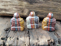 Polished Mini Banded Tiger Iron Jasper Buddha Carvings - sold per item - From Australia