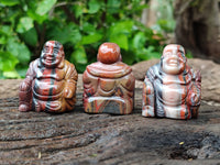 Polished Mini Banded Tiger Iron Jasper Buddha Carvings - sold per item - From Australia