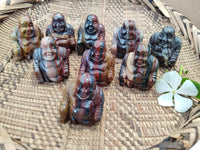 Polished Mini Banded Tiger Iron Jasper Buddha Carvings - sold per item - From Australia