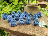 Polished Mini Sodalite Buddha Carvings - sold per item - From Brazil