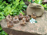 Polished Mini Picture Stone Jasper Buddha Carvings - sold per item - From Namibia