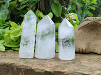 Polished Frosted Quartz Crystal Points x 6 From Madagascar