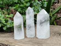 Polished Frosted Quartz Crystal Points x 6 From Madagascar