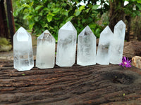 Polished Frosted Quartz Crystal Points x 6 From Madagascar