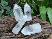 Polished Frosted Quartz Crystal Points x 6 From Madagascar