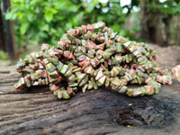 Polished Unakite Beaded Tumble Chip Necklace - Sold Per Item - From South Africa