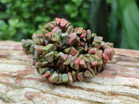 Polished Unakite Beaded Tumble Chip Necklace - Sold Per Item - From South Africa