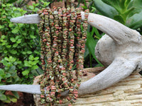 Polished Unakite Beaded Tumble Chip Necklace - Sold Per Item - From South Africa