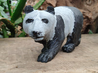 Hand Made Wonder Stone Panda Carving x 1 From Zimbabwe