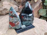 Polished Bloodstone Points x 3 From Swaziland