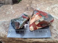 Natural Cobbed Bloodstone Specimens x 35 From Swaziland