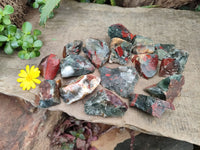 Natural Cobbed Bloodstone Specimens x 35 From Swaziland