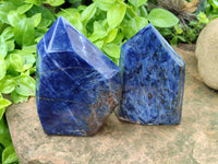 Polished Sodalite Points x 2 From Kunene River, Namibia