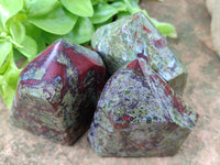 Polished Bastite Dragons Blood Point-Prism x 6 From Tshipise, South Africa