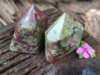 Polished Bastite Dragons Blood Point-Prism x 6 From Tshipise, South Africa