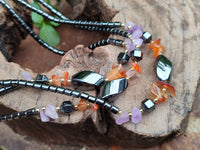 Polished Hematite, Carnelian, Amethyst Beaded Necklace x 3 From Southern Africa