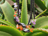 Polished Hematite, Carnelian, Amethyst Beaded Necklace x 3 From Southern Africa