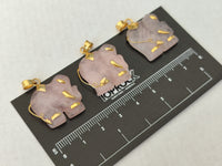 Polished Rose Quartz Elephant Pendant with 9ct Gold Bail and Trim - Sold Per Item - From South Africa