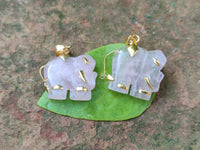 Polished Rose Quartz Elephant Pendant with 9ct Gold Bail and Trim - Sold Per Item - From South Africa