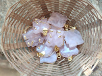 Polished Rose Quartz Elephant Pendant with 9ct Gold Bail and Trim - Sold Per Item - From South Africa