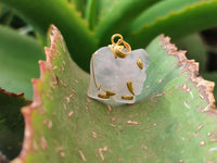 Polished Rose Quartz Elephant Pendant with 9ct Gold Bail and Trim - Sold Per Item - From South Africa