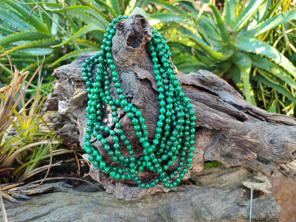 Polished Malachite Beaded Necklace - Sold Per Item- From Congo